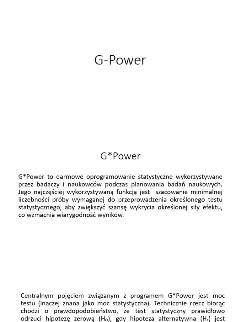 G Power | PDF