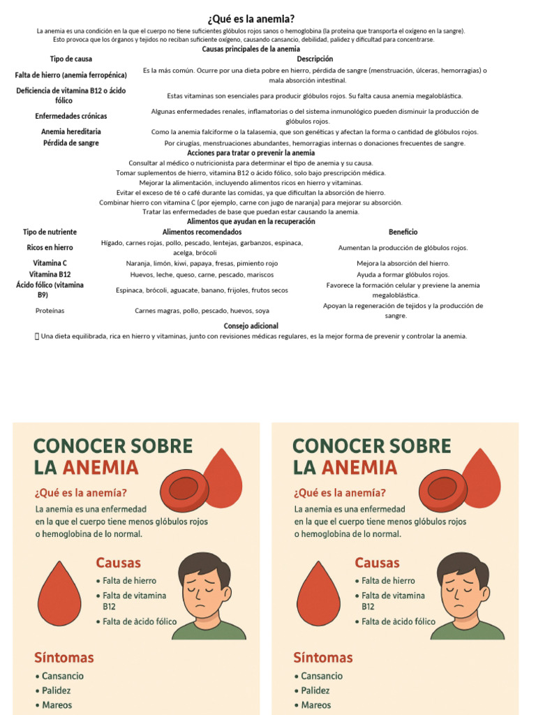 Qué Es La Anemia | PDF | Glóbulo rojo | Anemia