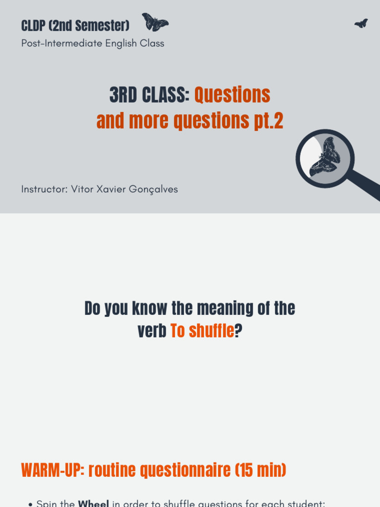 3RD CLASS - Questions and More Questions | PDF