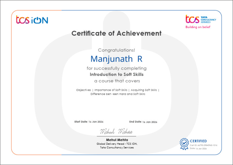 Manjunath R 5090553 | PDF