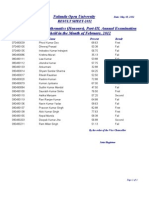 Result BSC Mathematics Part III 2012 Notice