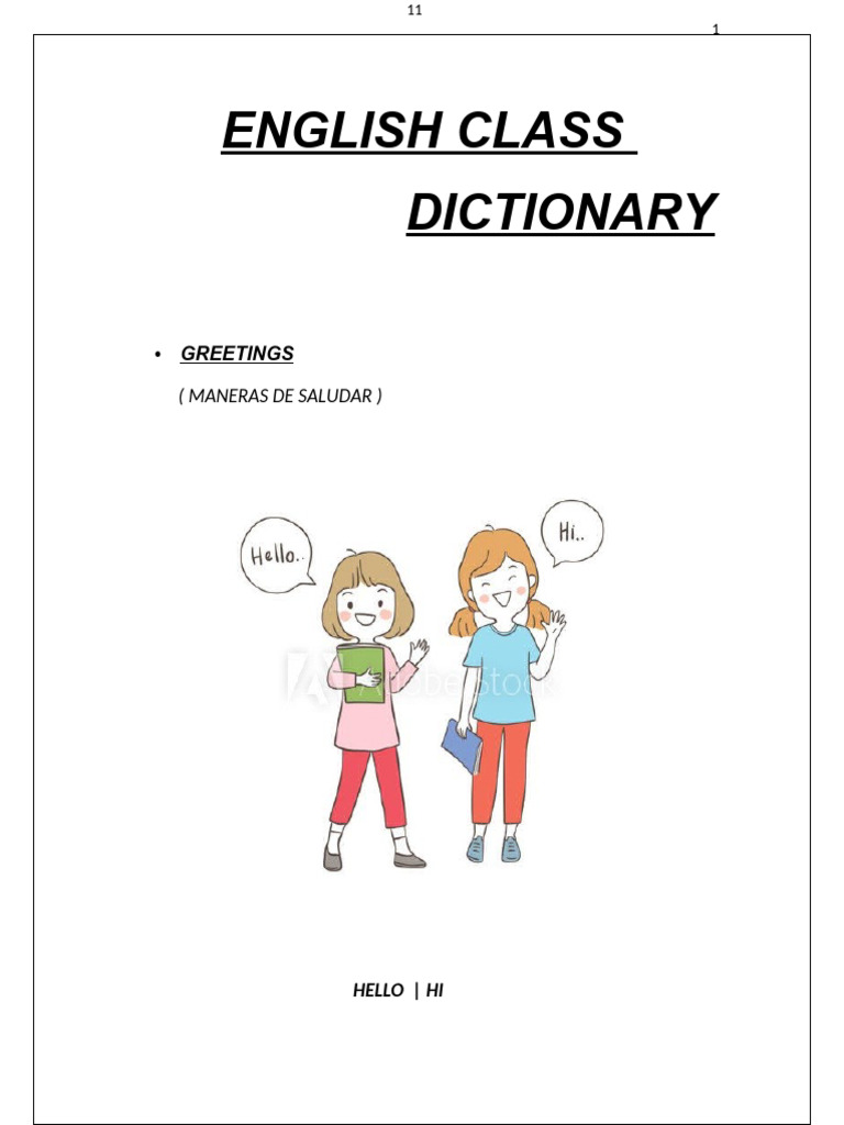 English Class Dictionary | PDF
