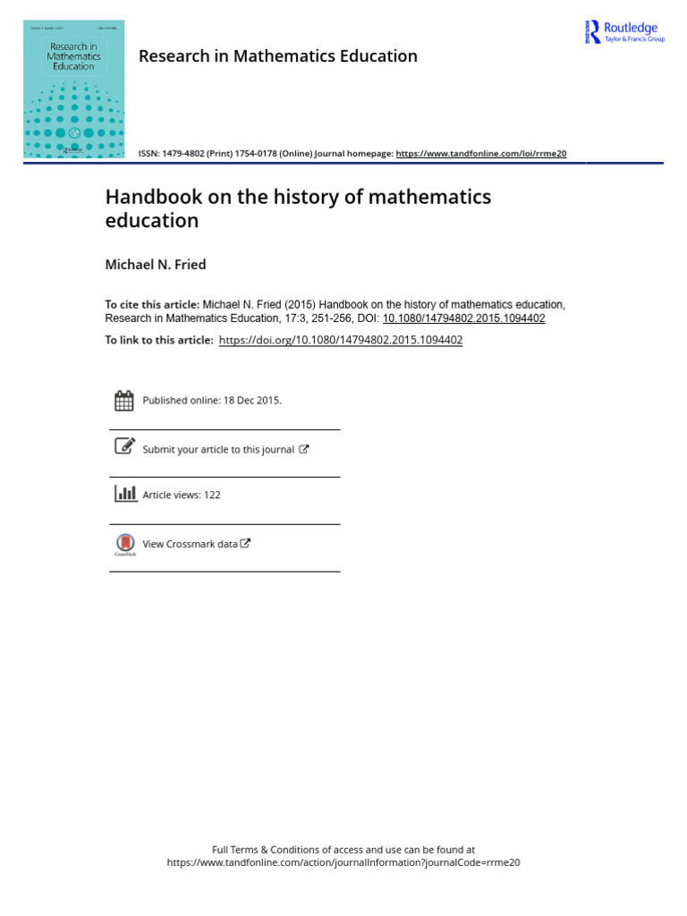 Handbook On The History of Mathematics Education | PDF | Mathematics ...