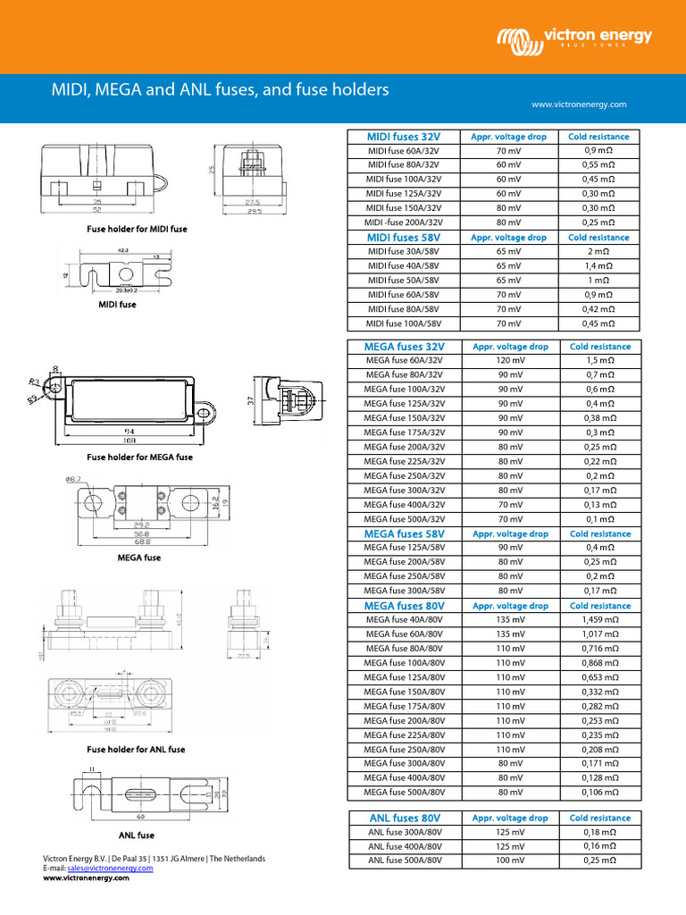 Datasheet Midi Mega and Anl Fuses and Fuse Holders en | PDF ...