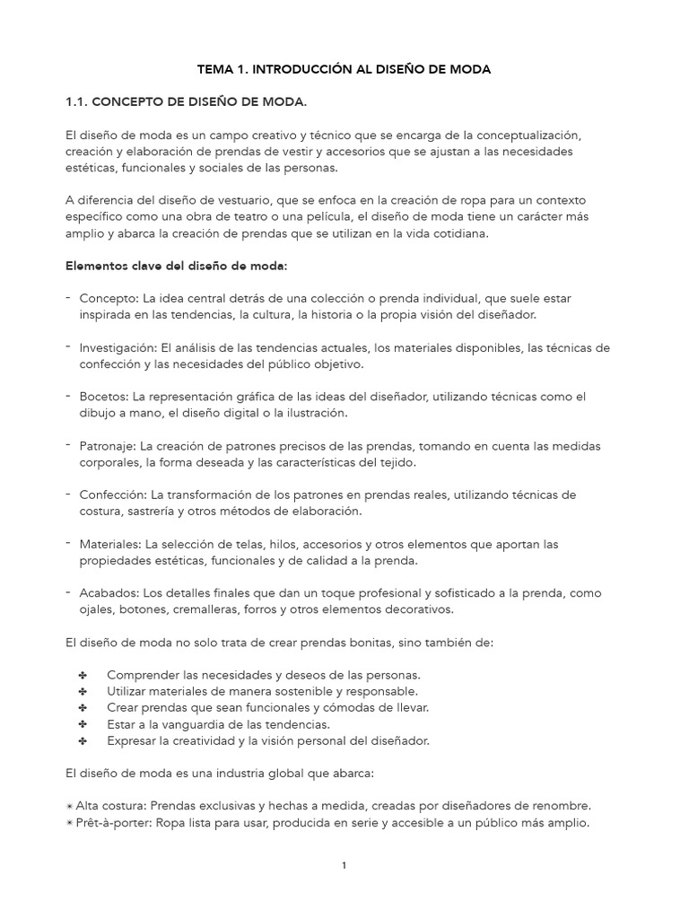 Curso Diseño de Moda | PDF | Composición (artes visuales) | Moda