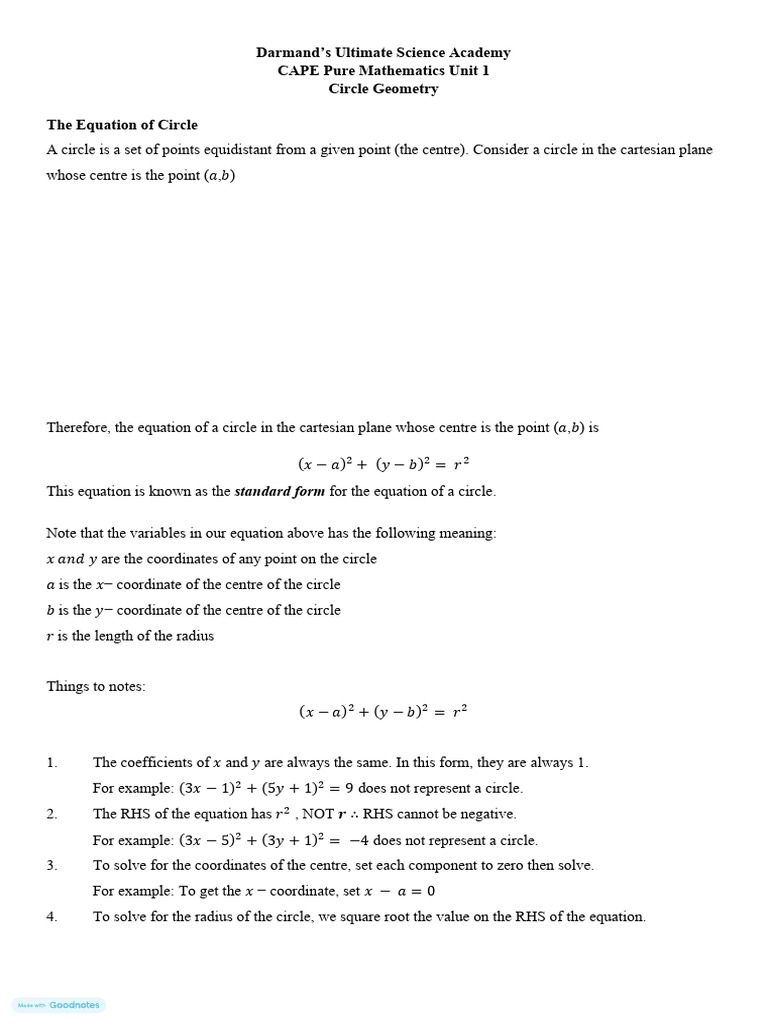 Notes Circles 2024 Final 2 | PDF | Circle | Tangent