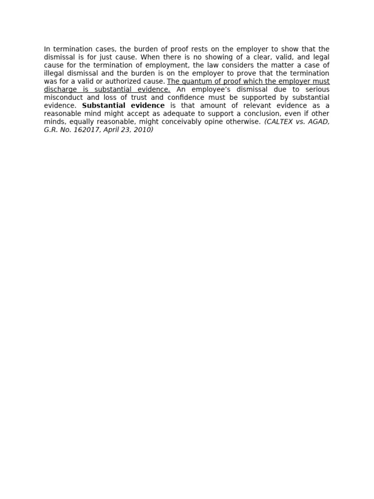 Burden of Proof Substantial Evidence | PDF