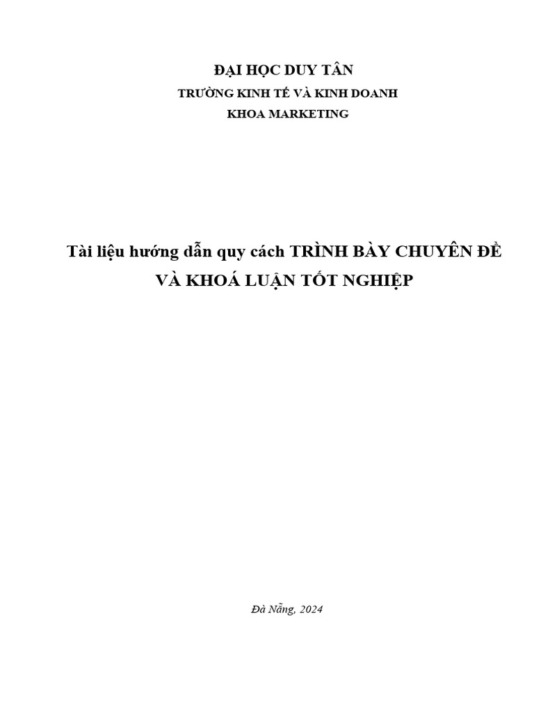 Quy Dinh Trinh Bay Chuyen de Va Khoa Luan | PDF