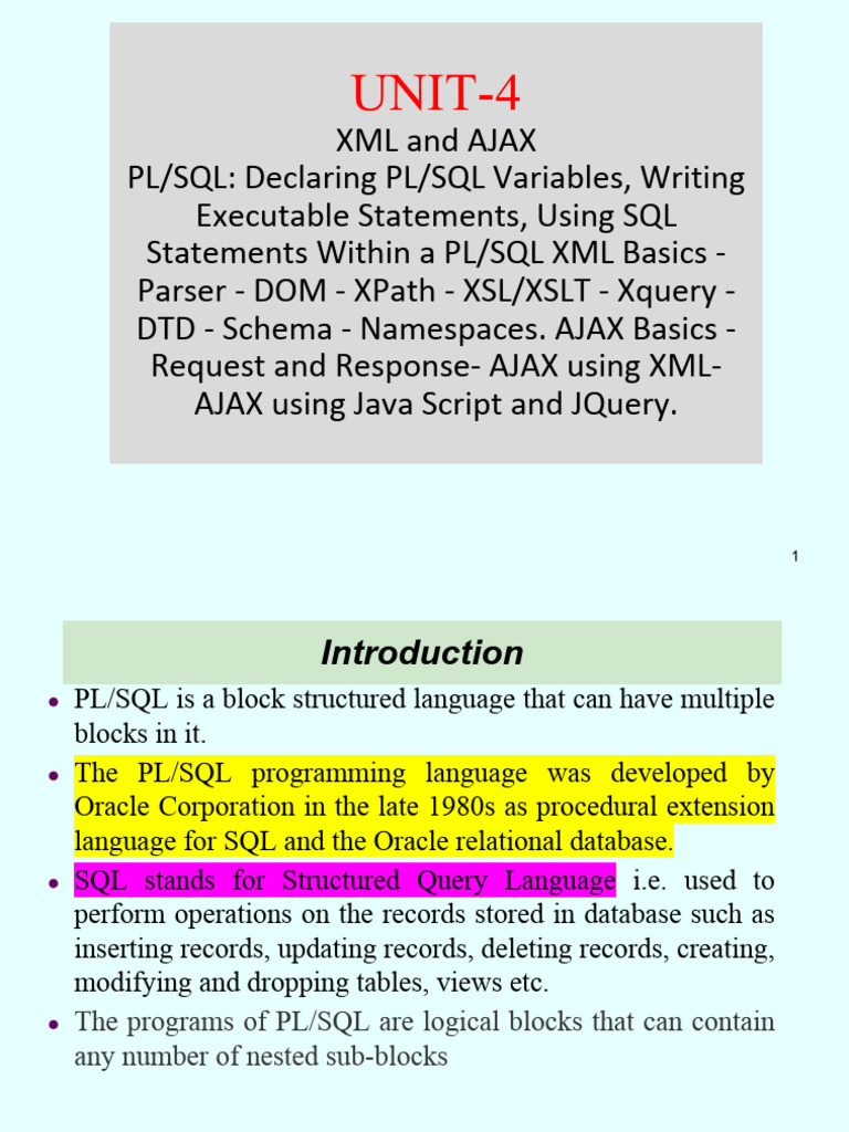 8 Unit 4 - XML and Ajax | PDF | Ajax (Programming) | Xml