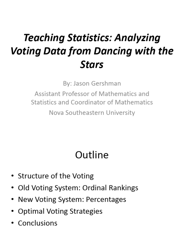 Teaching Statistics Using Voting Data | PDF