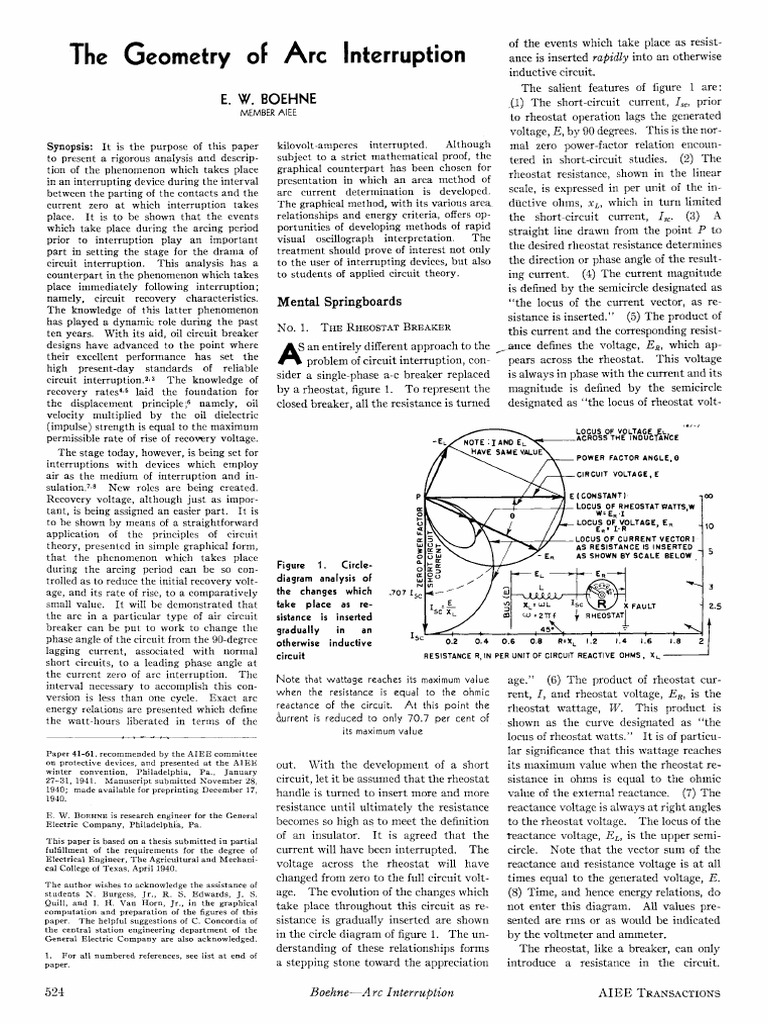 Geometry of Arc Interruption | PDF | Electric Current | Electric Power