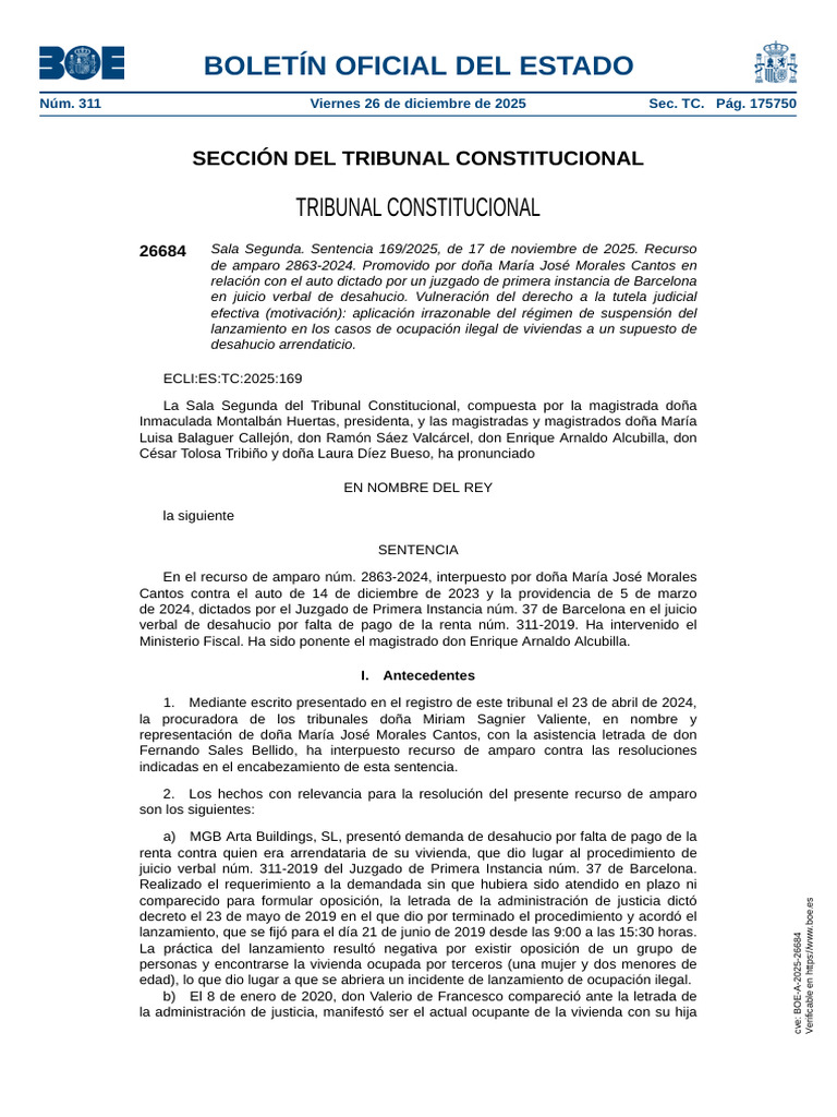 BOE-A-2025-26684 | PDF | Caso de ley | Sentencia (ley)