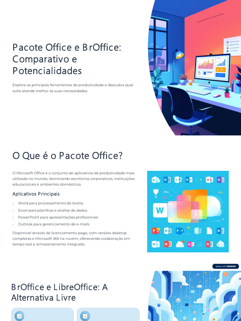 Pacote Office e BrOffice Comparativo e Potencialidades | PDF ...