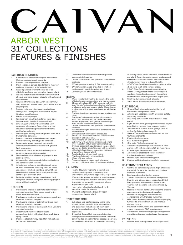 Arbor West Features Finishes 31 Collection | PDF | Basement | Door