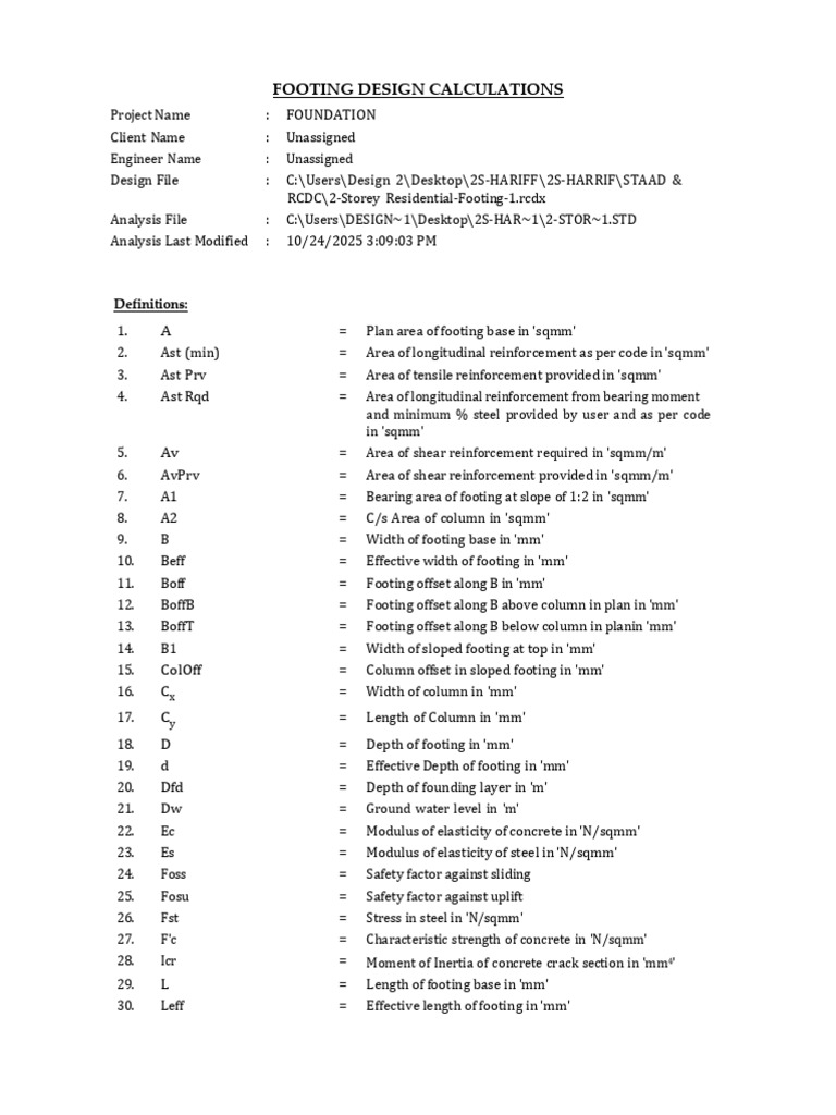 Footing Analysis and Design | PDF | Mechanical Engineering | Structural ...