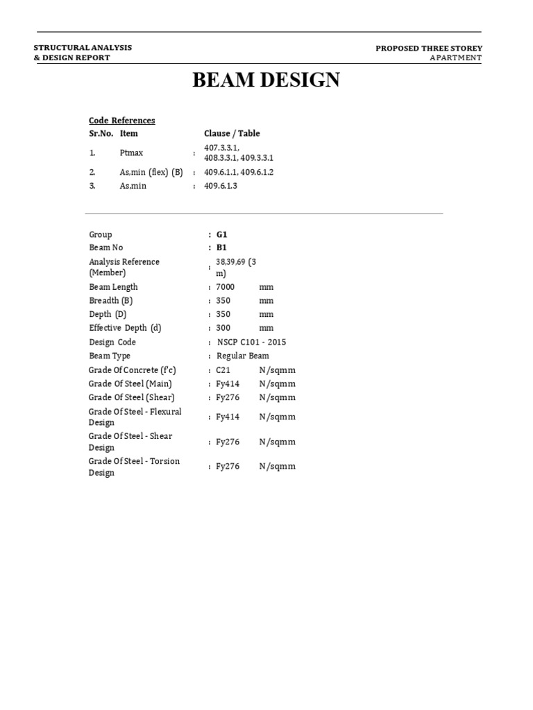 Beam Design | PDF | Beam (Structure) | Structural Engineering