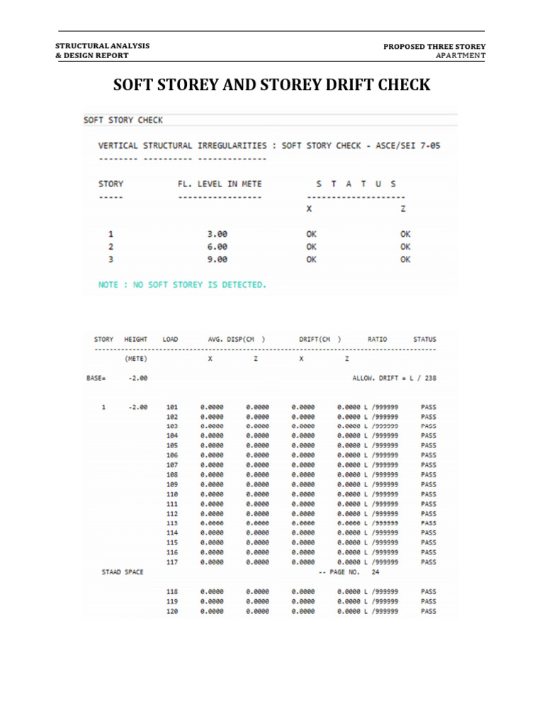 Soft Storey and Storey Drift Check | PDF