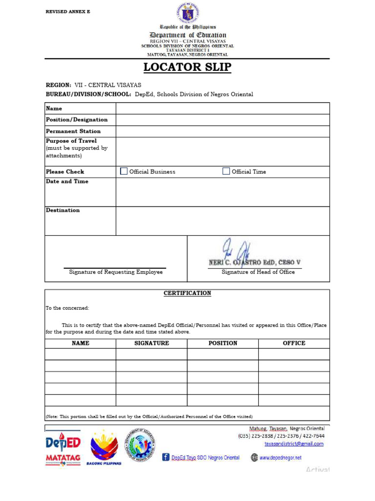 Locator Slip | PDF