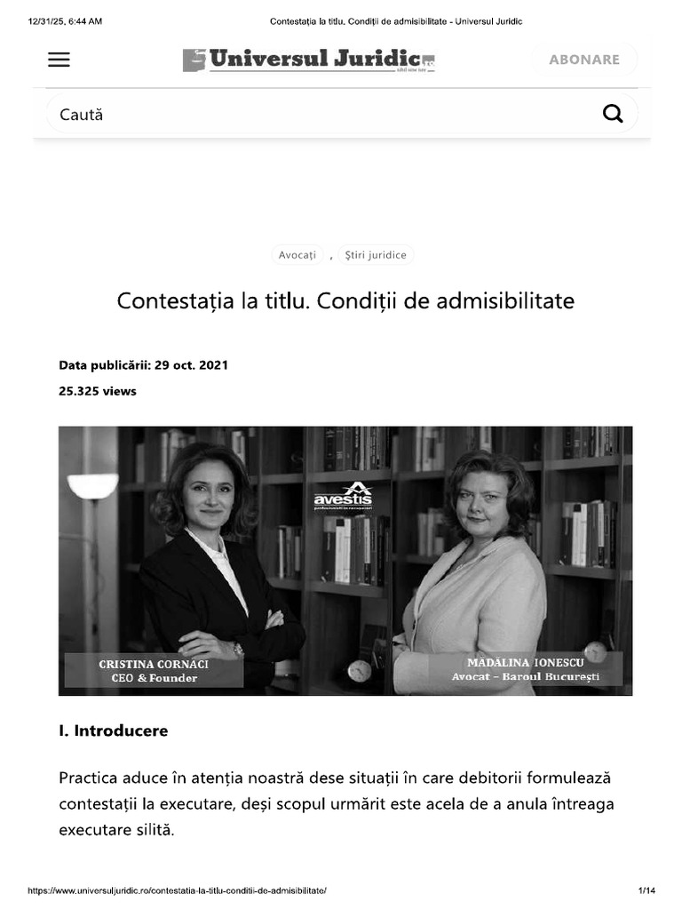 Contestația La Titlu Este Destinată Să Expliciteze Dispozitivul ...