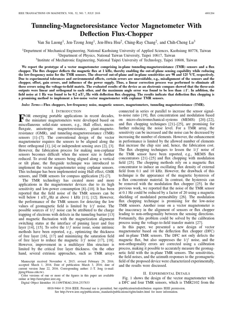 Tunneling-Magnetoresistance Vector Magnetometer With Deflection Flux ...