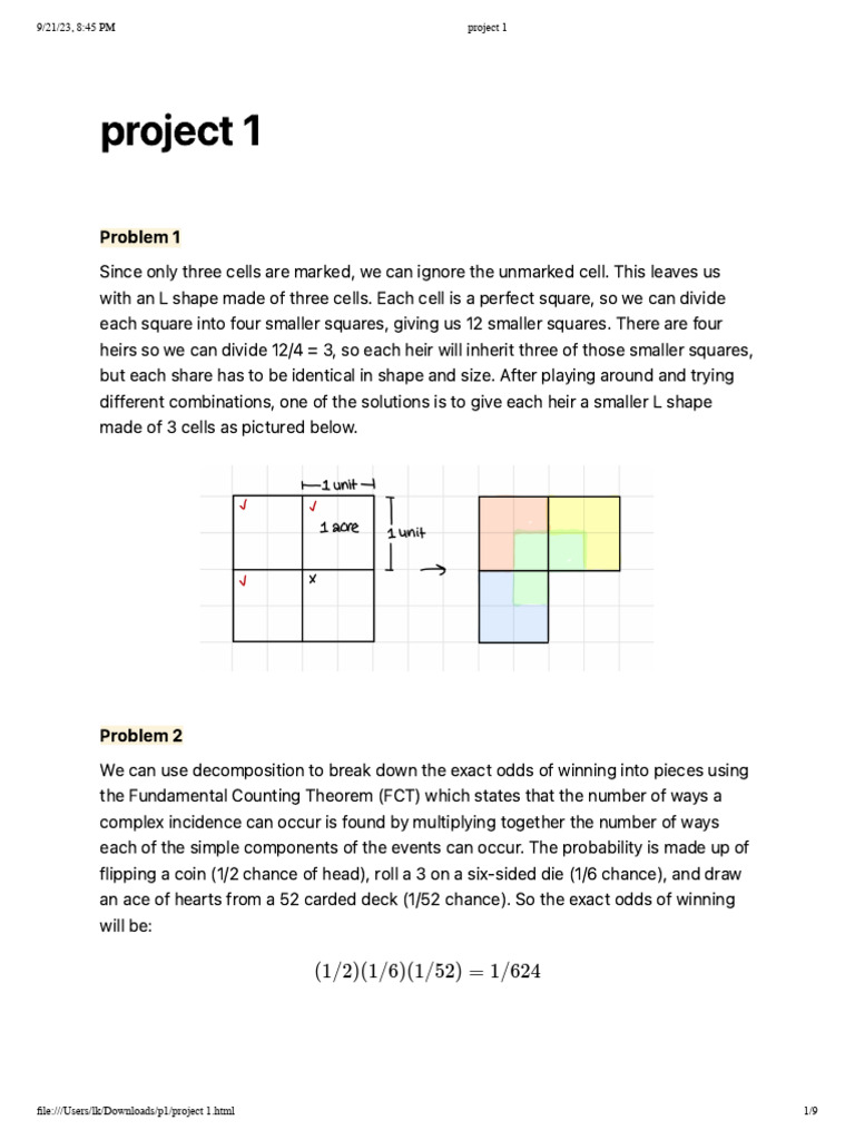 project 1 | PDF | Odds | Bit