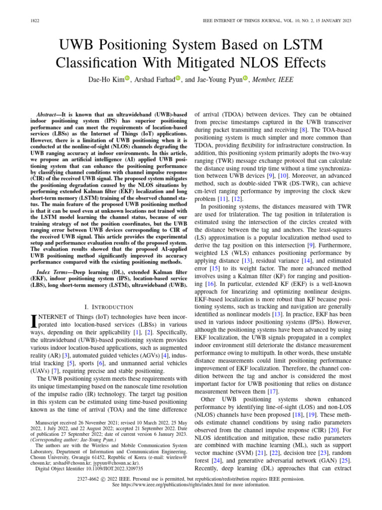 UWB Positioning System Based On LSTM Classification With Mitigated NLOS ...