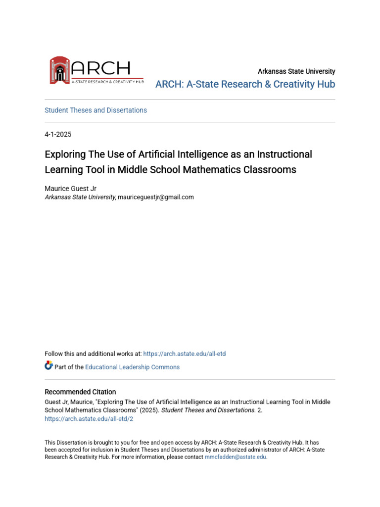 Exploring the Use of Artificial Intelligence as an Instructional | PDF ...
