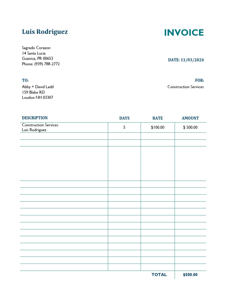 Invoice Week Four | PDF