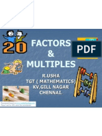 Factors & Multiples: R.Usha TGT (Mathematics) KV, Gill Nagar Chennai