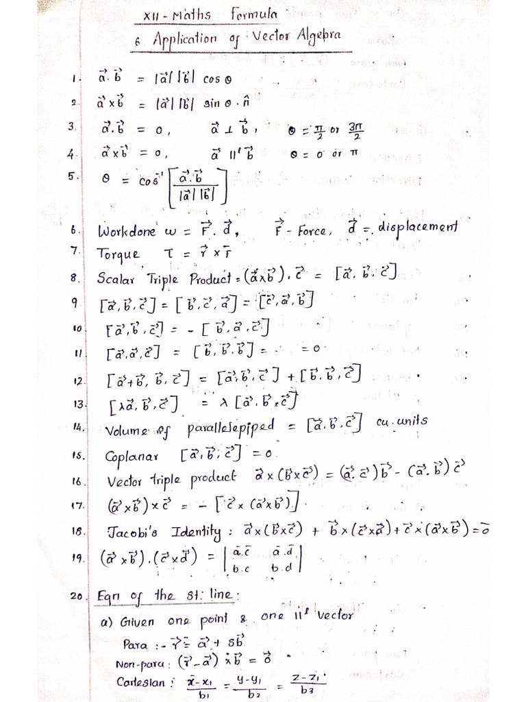 12th Maths Chapter 6 Formula | PDF