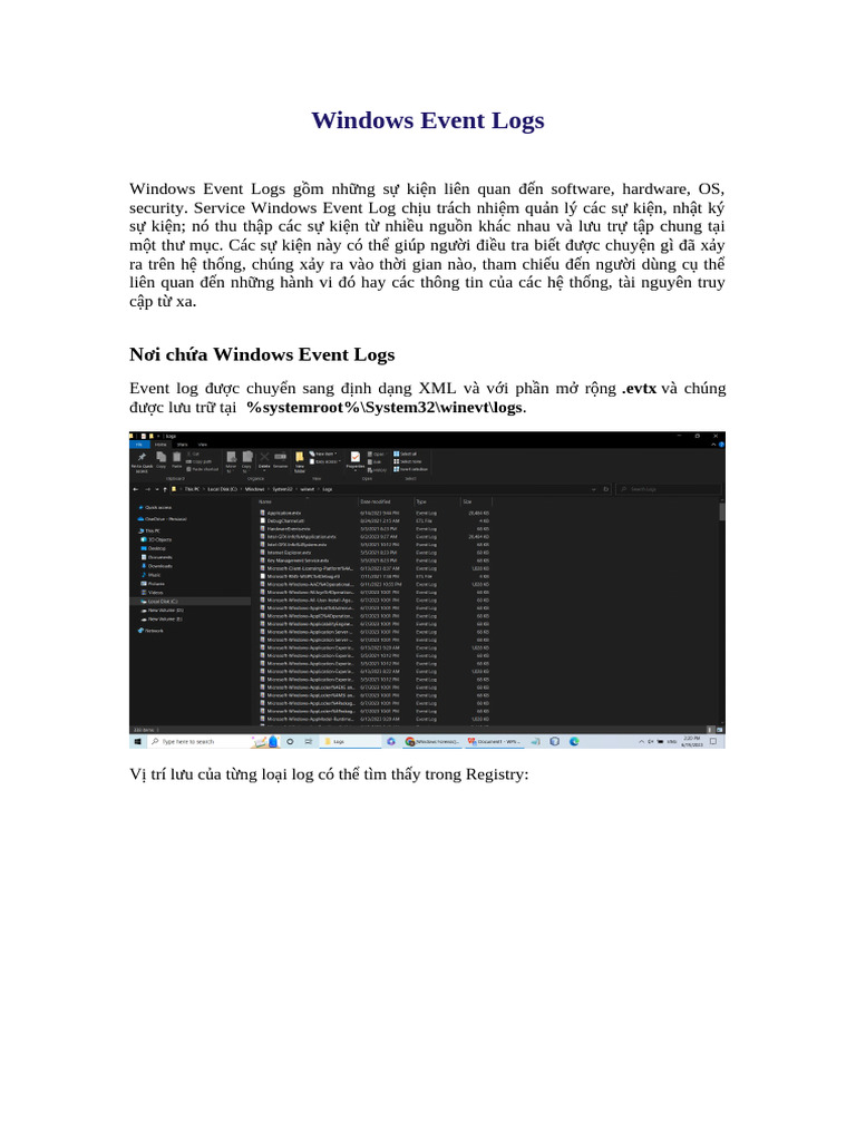 Windows Event Logs | PDF