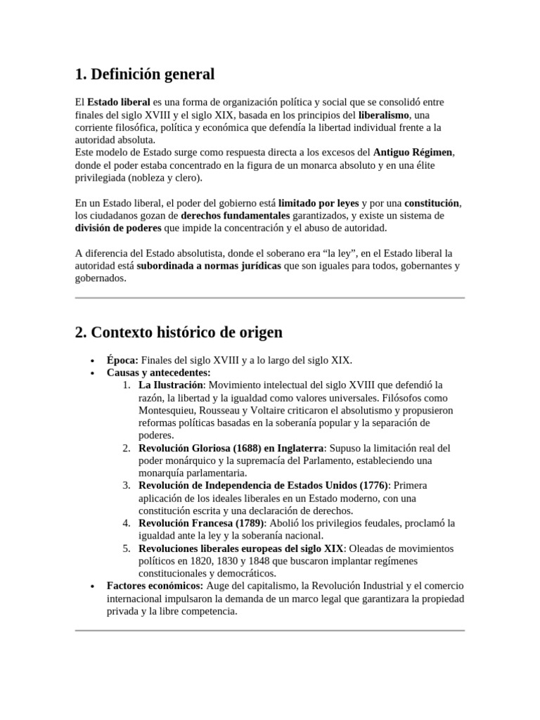 estado liberal | PDF | Liberalismo | Constitución