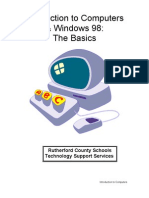 Introduction To Computers & Windows 98: The Basics: Rutherford County Schools Technology Support Services