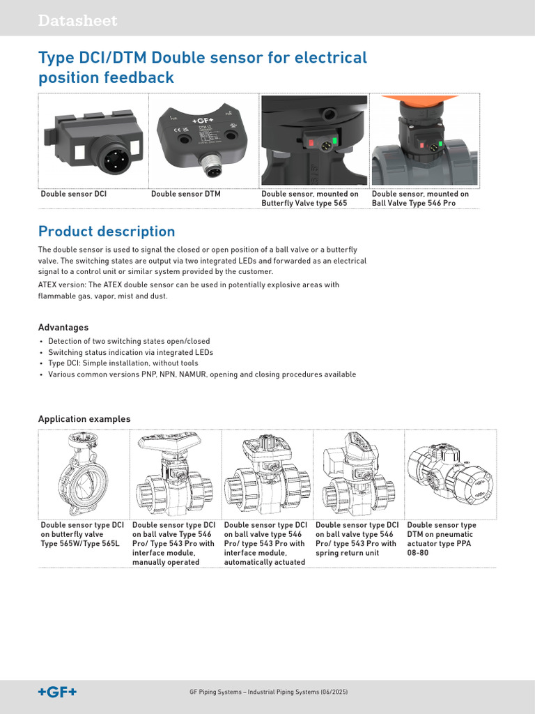Gfps Datasheet Double Sensor en | PDF | Valve | Switch