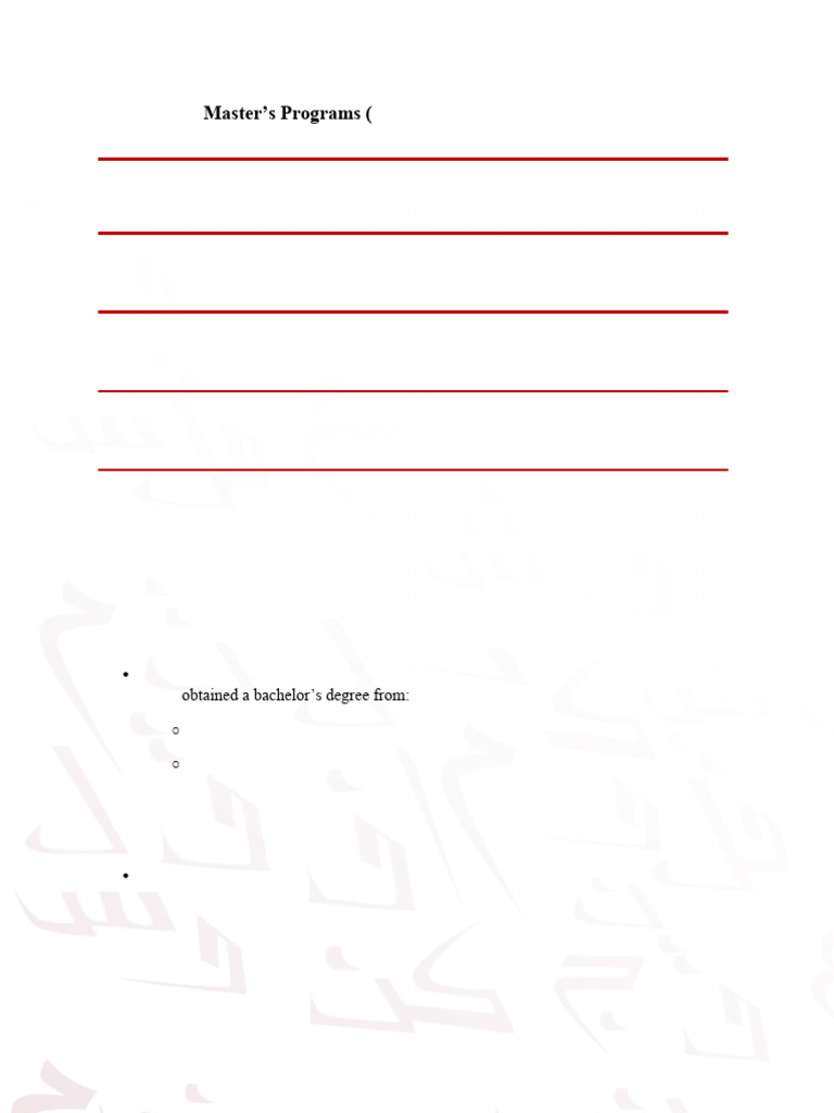English Language Admission Condition_Masters | PDF