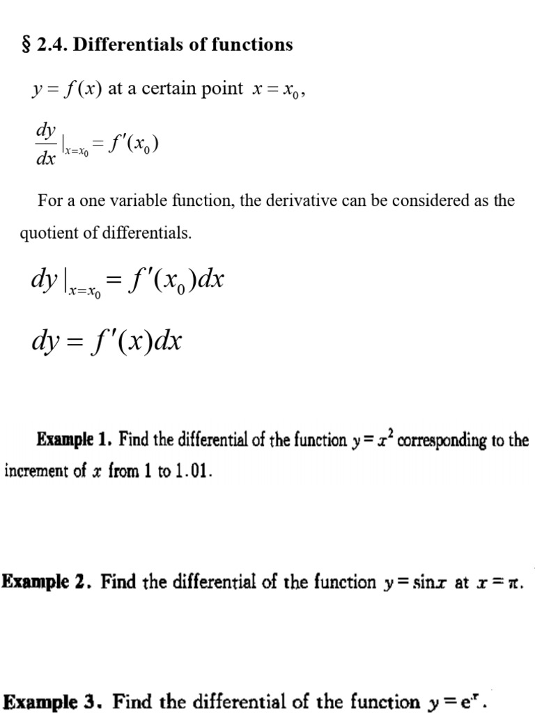 Differentiation Chapter 2 L 4 | PDF