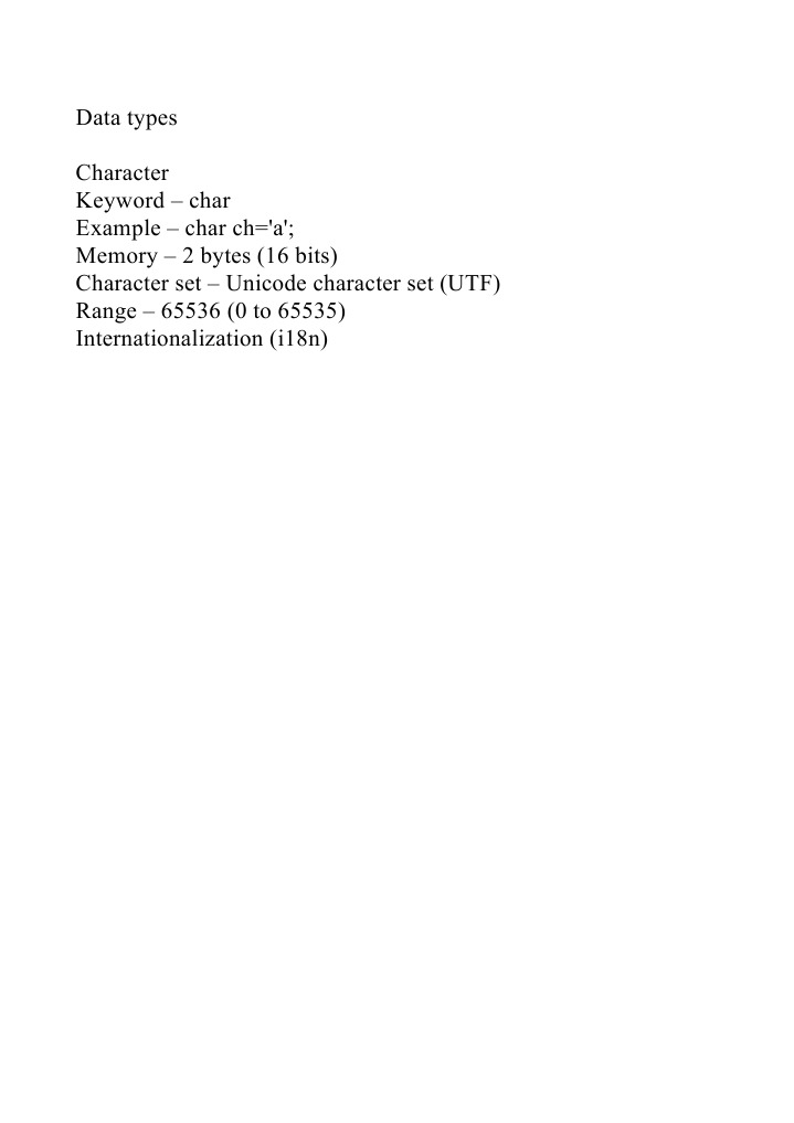 Understanding Character Data Type in Java | PDF