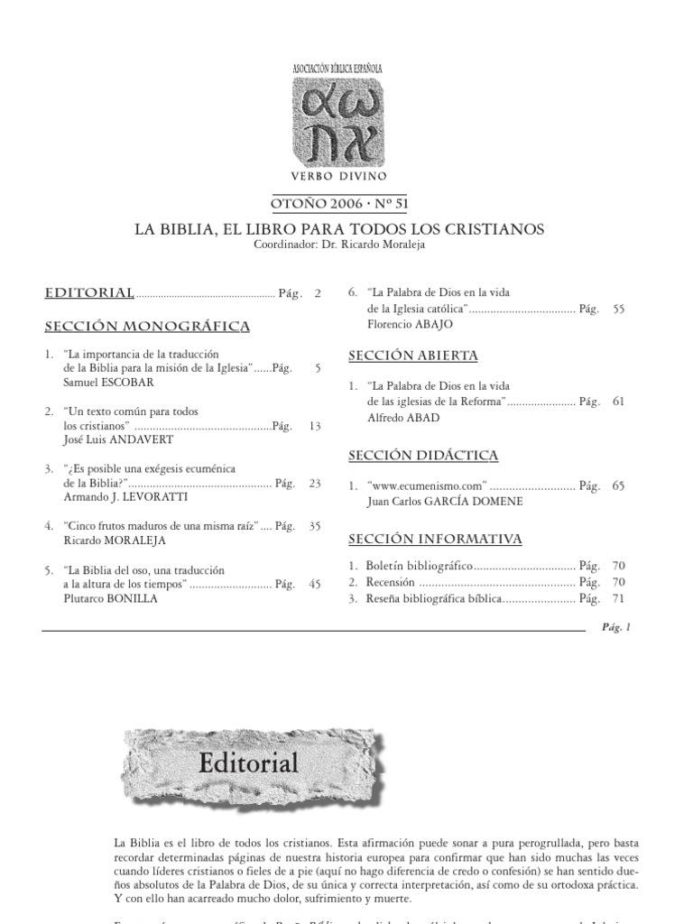 La Biblia, El Libro para Todos Los Cristianos | PDF | Biblia | Traducciones
