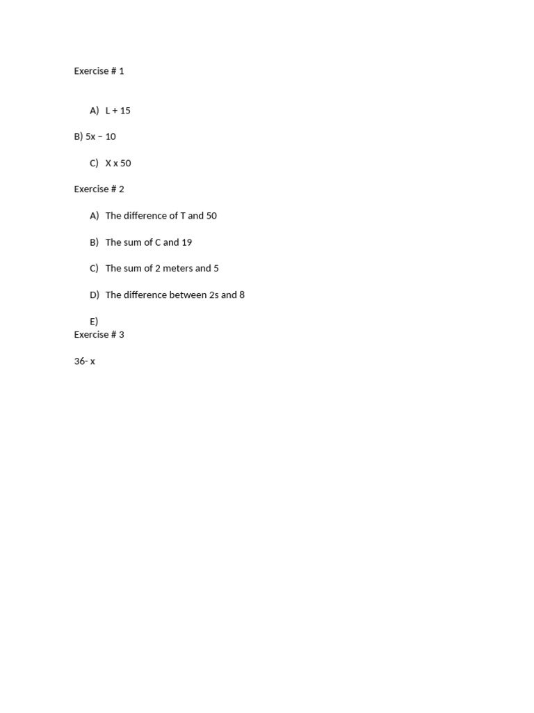 Exercise | PDF