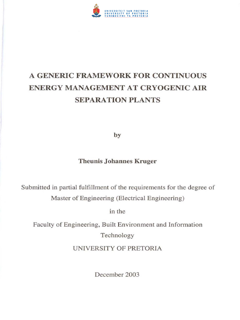 A Generic Framework for Continuous Energy Management at Cryogenic ASU ...