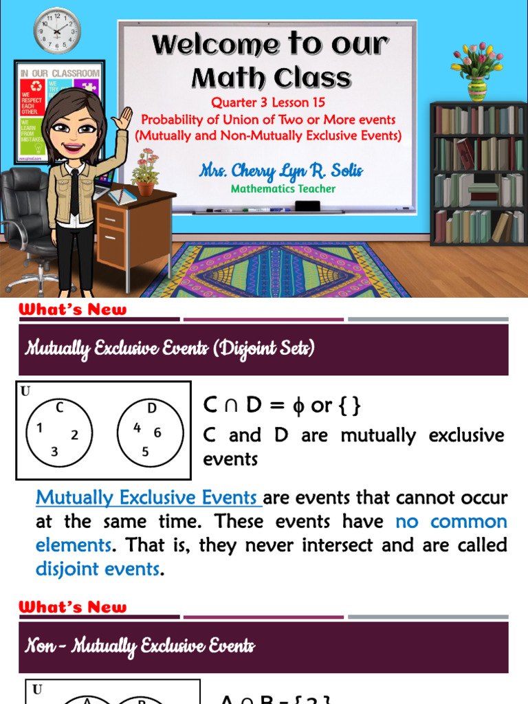 Q3 Lesson 15 Mutually and Non Mutually | PDF | Probability | Mathematics