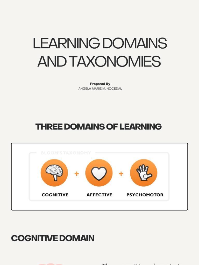 Learning Domains and Taxonomies ANGELAAAA | PDF | Learning | Cognition