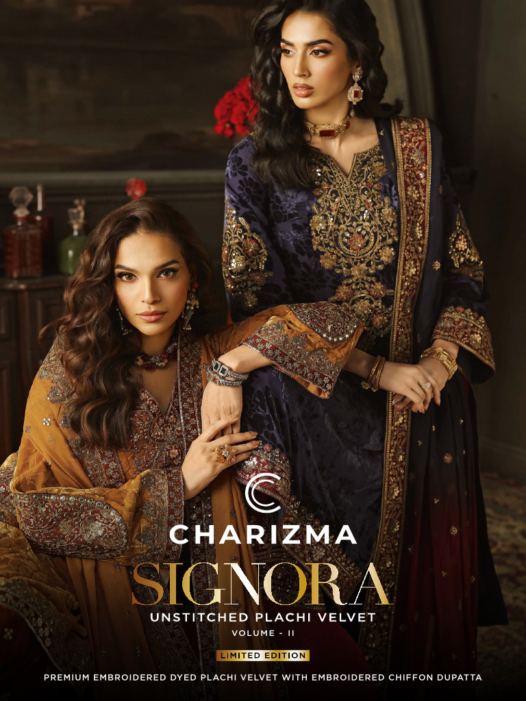 Charizma Signora Unstitched Plachi Velvet Vol-02 Dec-2025 | PDF