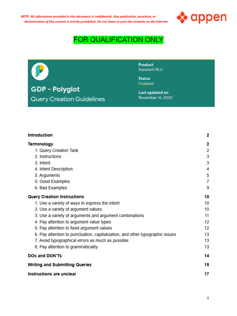Query Creation Guidelines - For Qualification Only | PDF | Quotation ...
