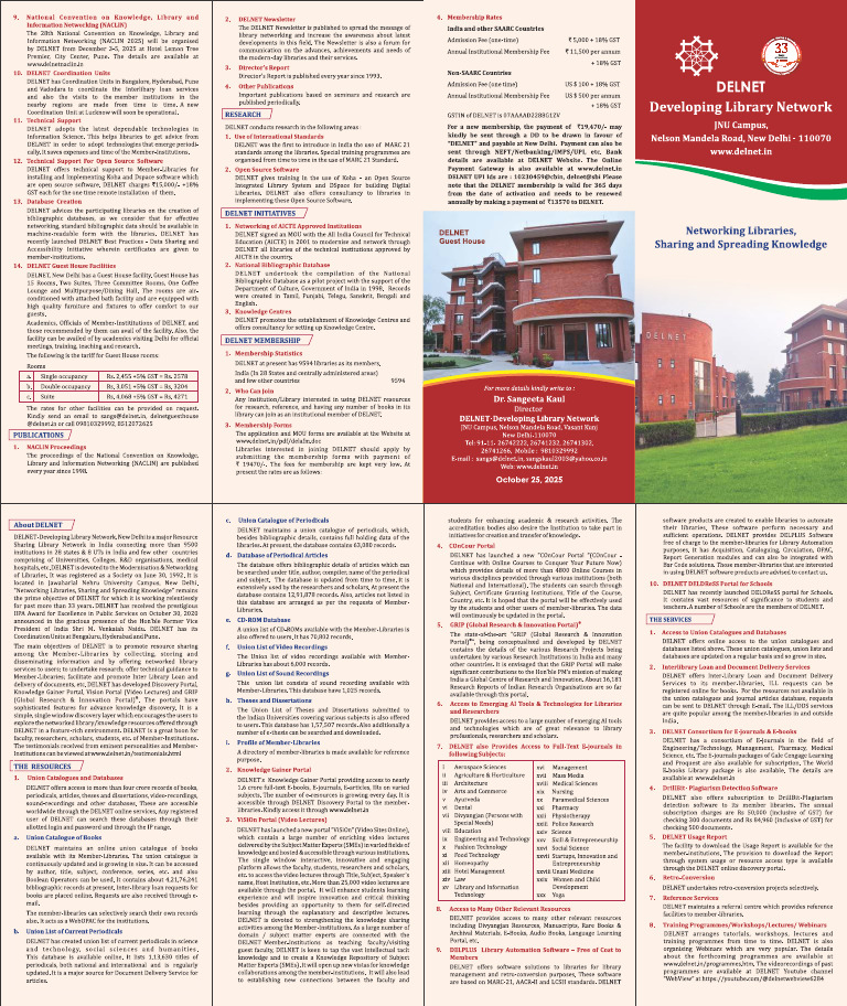 DELNET Brochure | PDF