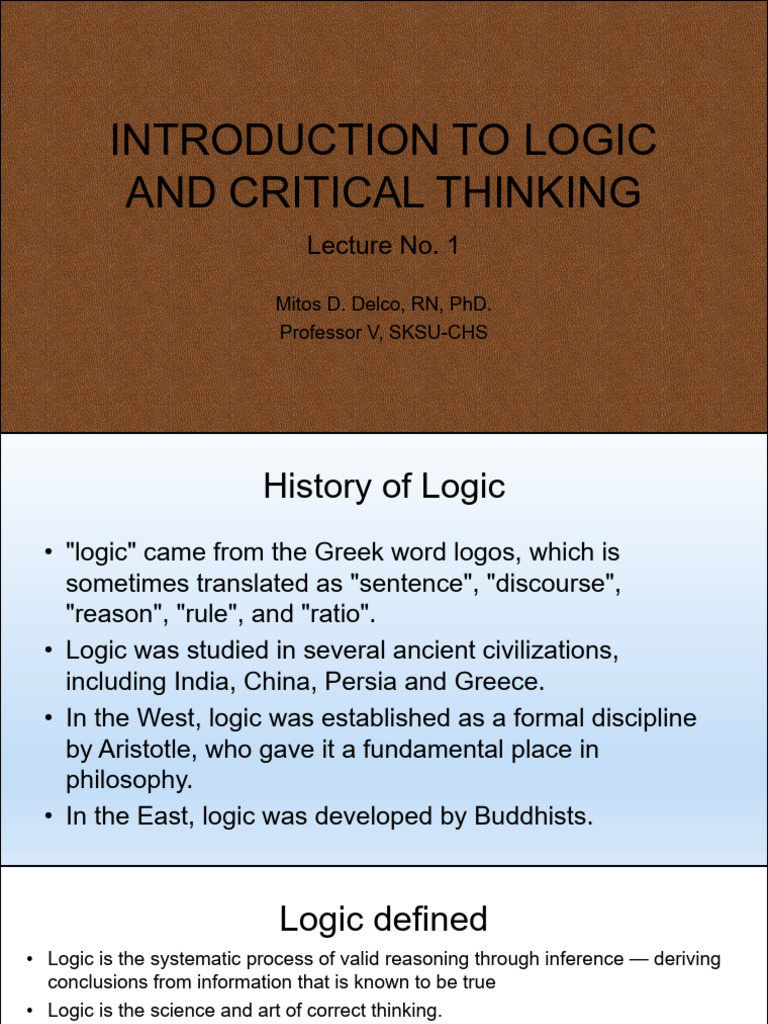 Logic and Critical Thinking 2026 | PDF | Logic | Reason
