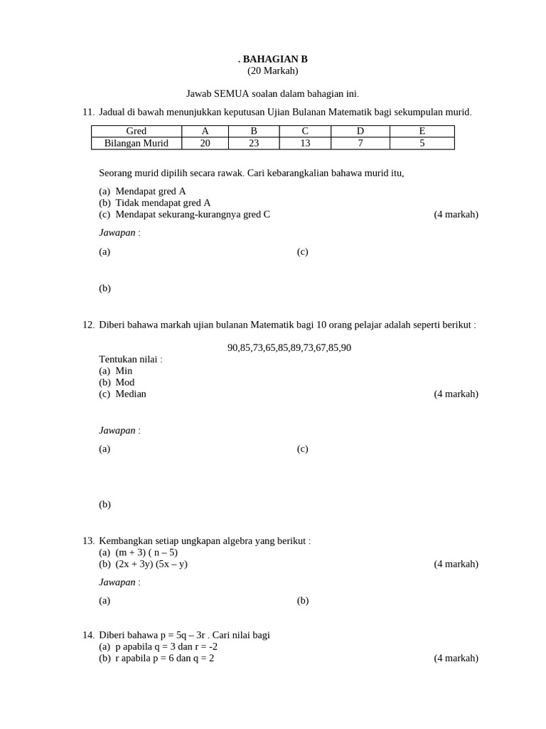 Pss Form 2 Bahagian B | PDF