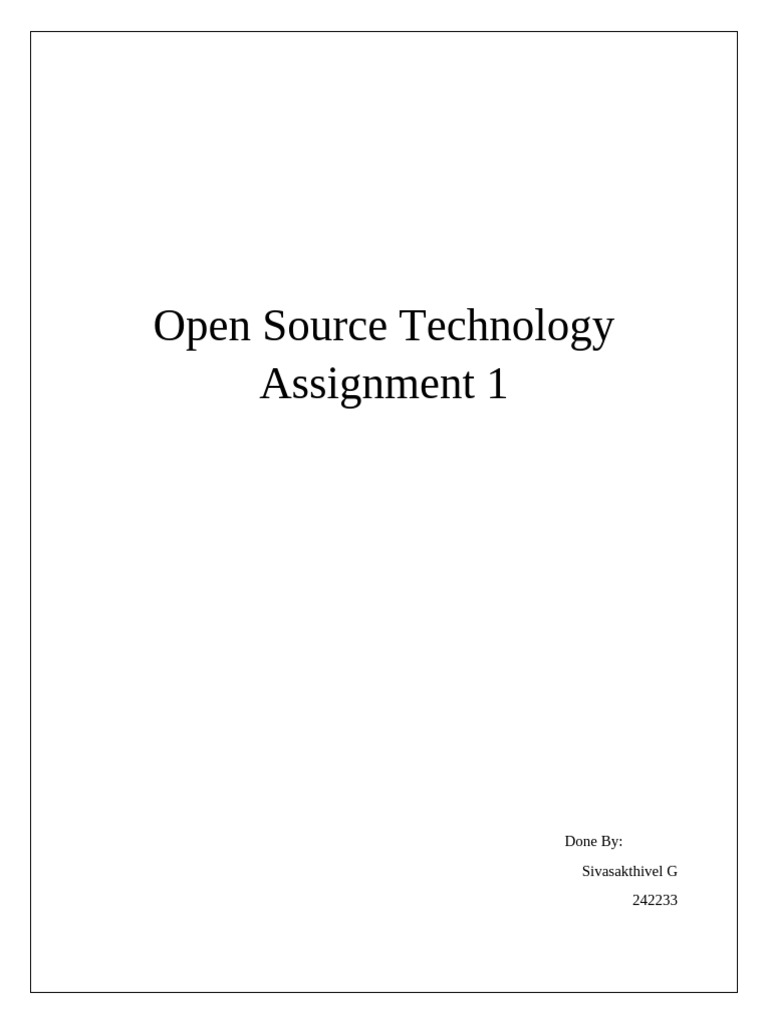 Open Source Technology Assignment 1 | PDF | Software Development ...