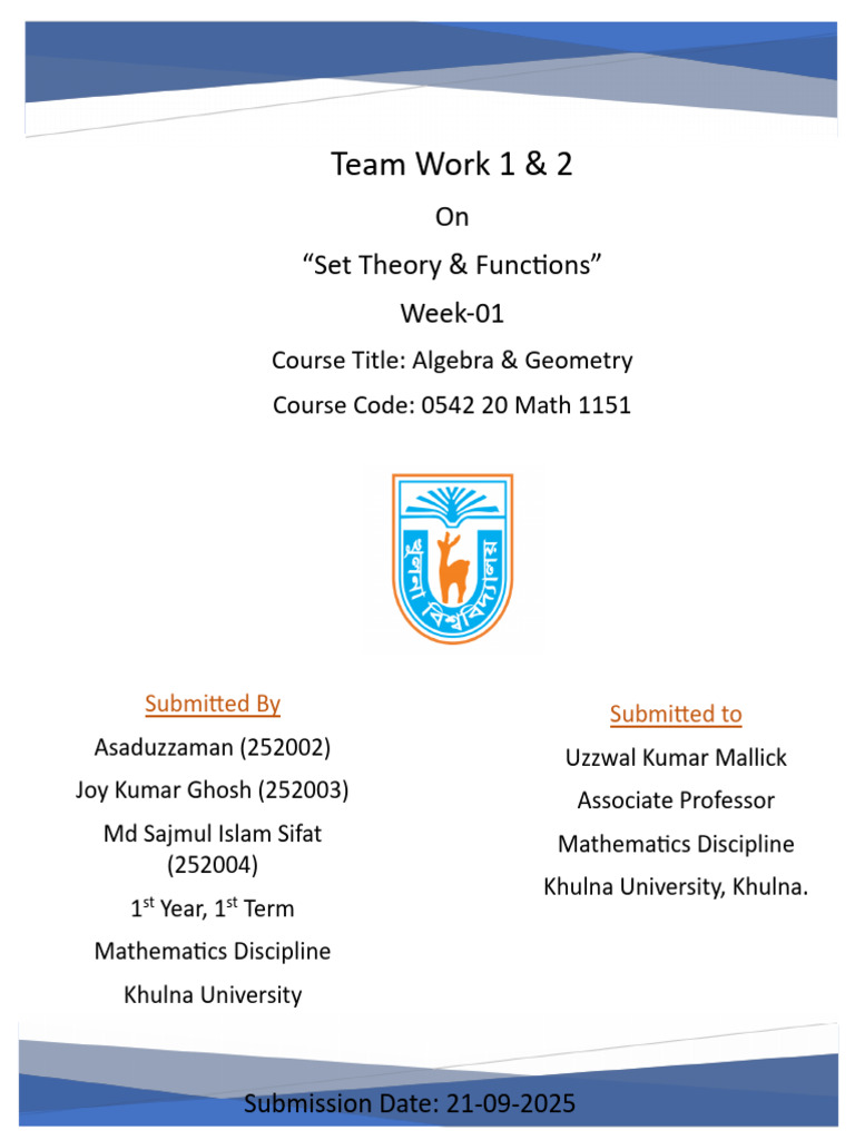 1.set Theory and Functions Week-1-1 by Asad | PDF | Set (Mathematics ...