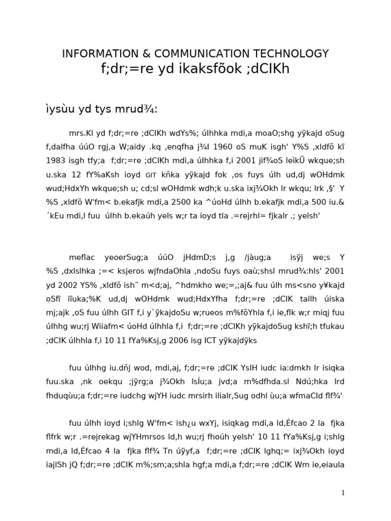 CHP 1 Introduction Ict F | PDF